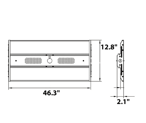 LED Linear High Bay 4Ft. Tunable 400/380/360W 58000Lm 4/4.5/5/5.7K drawing