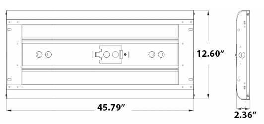 Linear High Bay Linear Fixture 225W 36636Lm 5000K 100-277V drawing