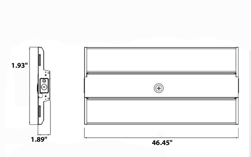 Led Warehouse Lights 4Ft Linear Fixture 320/225/165W 43500Lm 4/5K drawing
