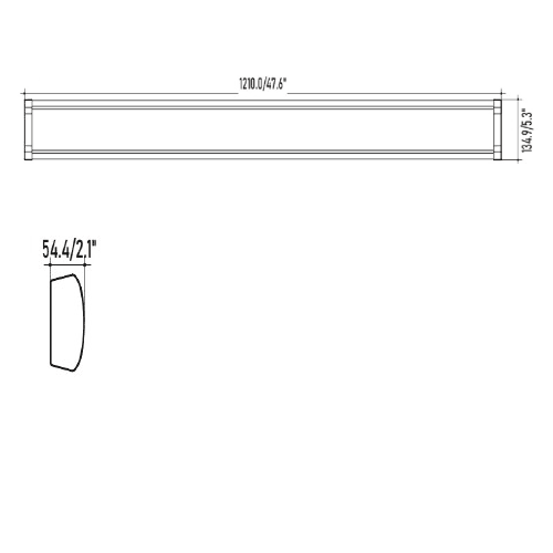 Led 4Ft Wrapround Light Selectable 46/38/31/24W 5CCT 5500Lm drawing