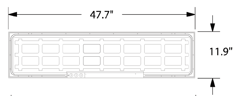 LED Panel 1x4 25/30/36W 4680Lm max. Power and White Tunable drawing