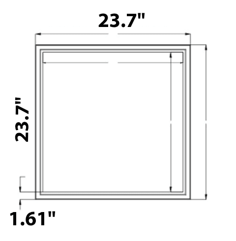 LED Panel Light 2x2 40-15W 5000Lm 5CCT 35K-65K With Emergency BackUp drawing