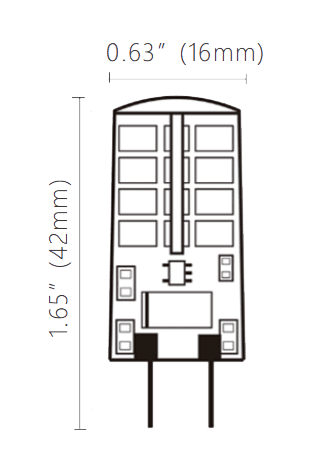 LED G4 Lamp - 3W, 270 Lumens, IP65 Water-Resistant, 2700K or 3000K drawing