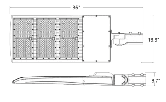 Street Light Parking Lot Light 450W 58985Lm 5000K UL IP65 DLC drawing