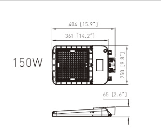 LED Street Light Fixture 150W 5000K 22000Lm drawing