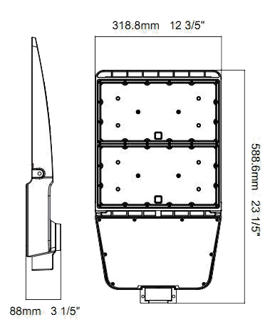 LED Street Light 300W 100-277 39000Lm 5000K UL IP65 DLC drawing