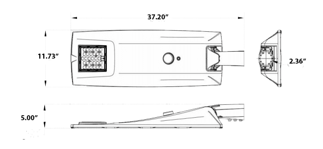 Solar Street Light 50W 7930Lm 12V 50AH Microwave Motion sensor included drawing
