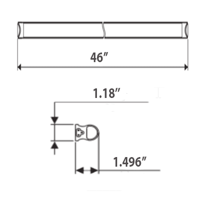 Industrial LED Tube Light 4Ft 36W, 5292Lm, 6500K Energy Efficient drawing