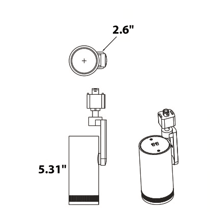 Track light Head 20/15/10W White 20°- 50° Adjustable 27/30/35/40/50K drawing