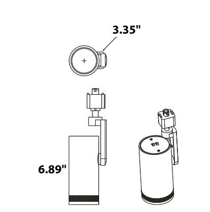 Track light Head 30/25/20W White 20°- 50° Adjustable 27/30/35/40/50K drawing