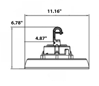 UFO LED High Bay 150/120/100W M. Sensor Ready 22500Lm 3/4/5K drawing