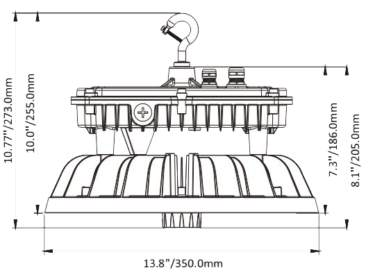 UFO Light LED High Bay 240W 270W 310W Motion Sensor Ready 47300Lm 4000K/5000K drawing