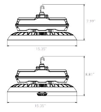UFO Light LED High Bay 300W Motion Sensor Ready 41313Lm 5000K DLC Premium drawing