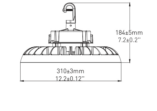 UFO LED Lights 240/200/150W Optional Motion Sensor 35943Lm 5000K drawing