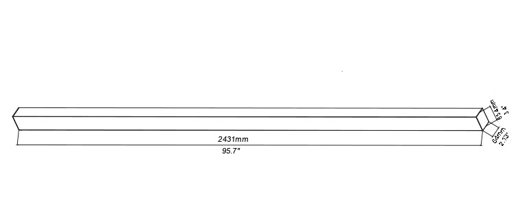 8FT Architecture 80 64 48 40W 5CCT Selectable LED Linear Light drawing