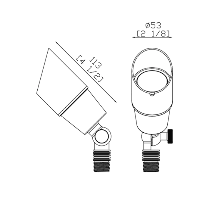 Up Light light solid brass landscape lighting IP65 uses MR16 lamp drawing
