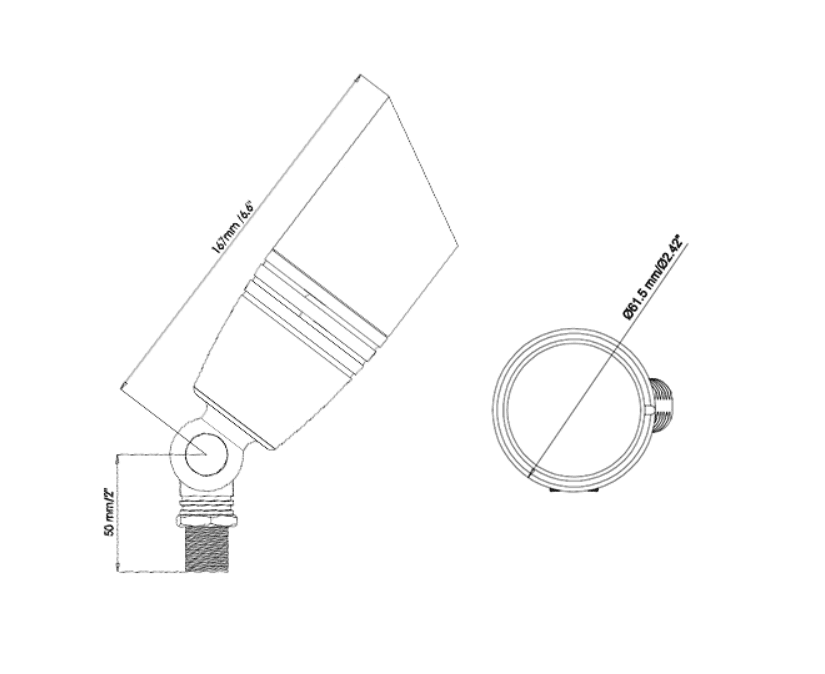 Landscape light solid brass up light IP65 uses MR16 lamp drawing