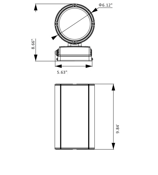 LED Wall Mount Cylinder Light 38/31/19W 3CCT 5500Lm Photocell Emergency drawing