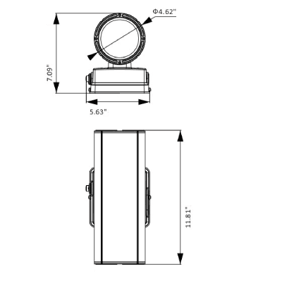 LED Wall Mount Cylinder Light 10/16/20W 3CCT 2800Lm Photocell drawing