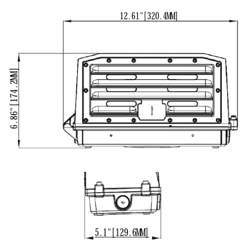 LED Wall Pack Lights Full Cut-Off 75/60/45W 3/4/5000K 9750Lm Photocell drawing