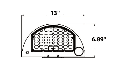 LED Wall Pack Light Half Moon 80W 64W 40W 10800Lm CCT 30K 40K 50K drawing