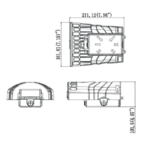 Led Wall Pack Architectural With 90° 70W 4000/5000K 9841Lm drawing