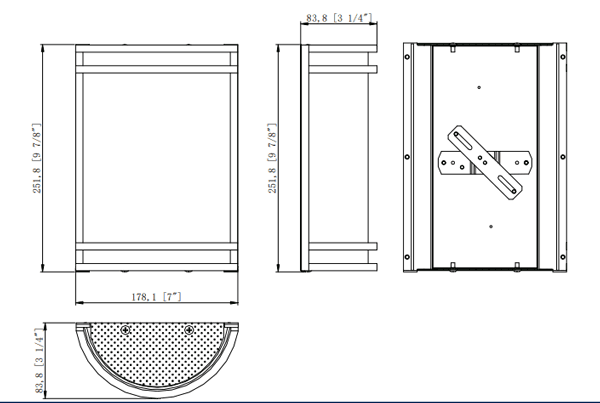 Led Wall Sconce 15W CCT selectable 3000 4000 5000 drawing