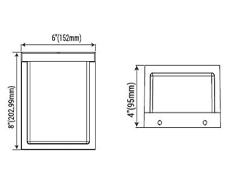 LED Outdoor Wall Sconce | Watt/CCT Selectable | 12-16W | 1742lm | 3/4/5K drawing