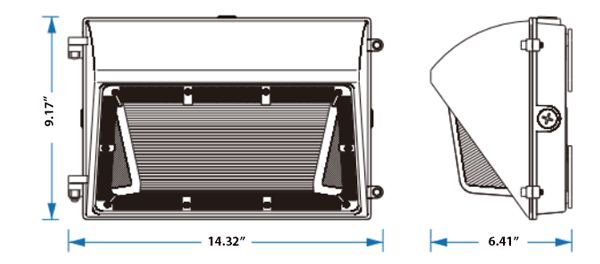 LED Wall Pack - Power & CCT Tunable 120W/100W/80W 3/4/5K Photocell drawing