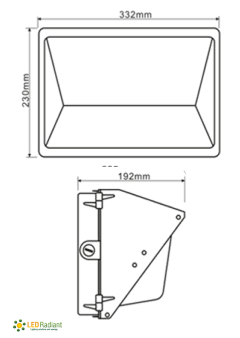 30W LED Wall Pack Fixture: 3000Lm 5500K IP65 UL drawing