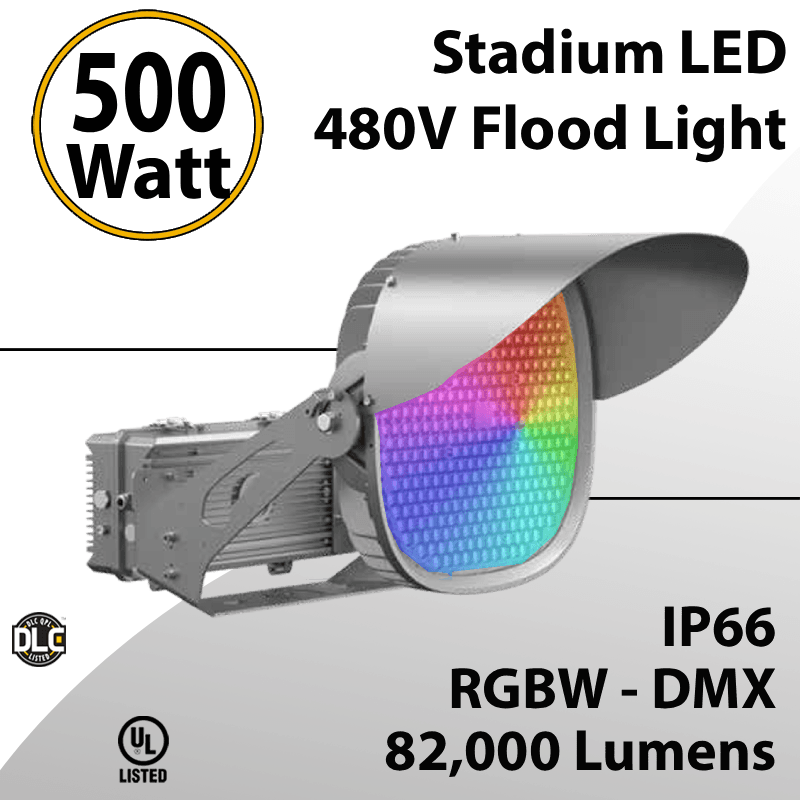 Stadium Lights Sports Lamp 500W RGBW DMX 82000Lm 200-480V IP66