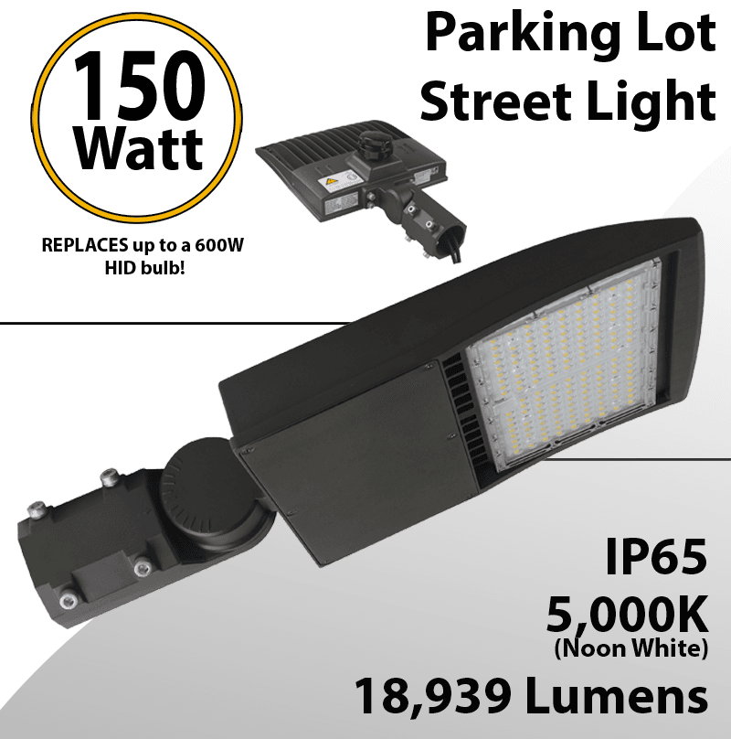 LED Street Light 150W 18939Lm 5000K UL IP67 DLC