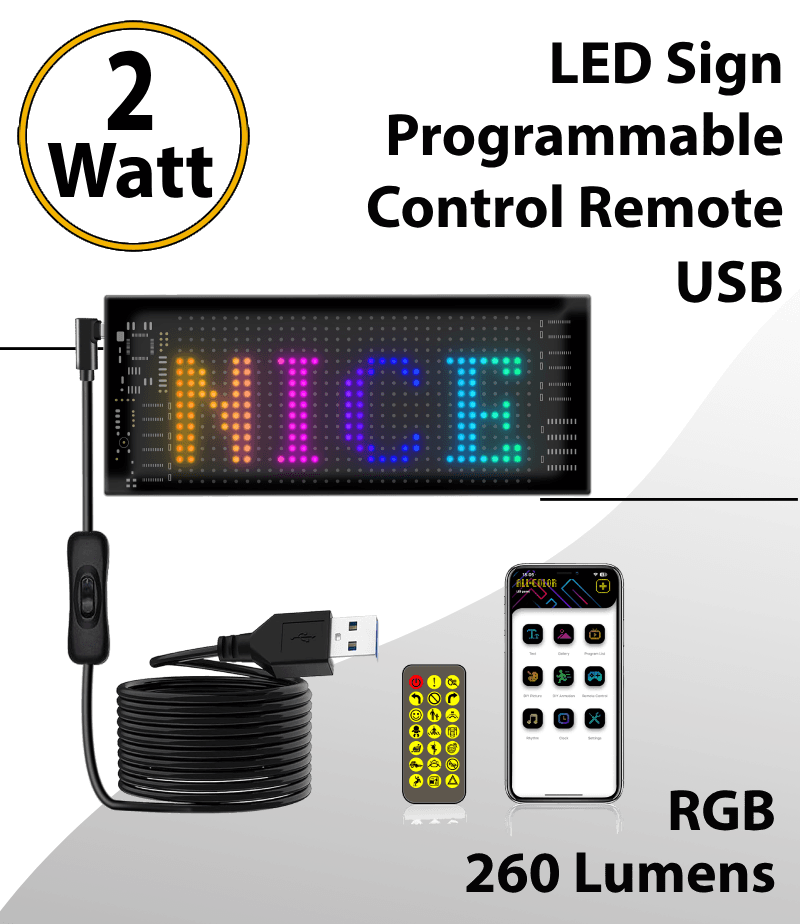 Programmable Led Signs Full Color 7inch x 3inch
