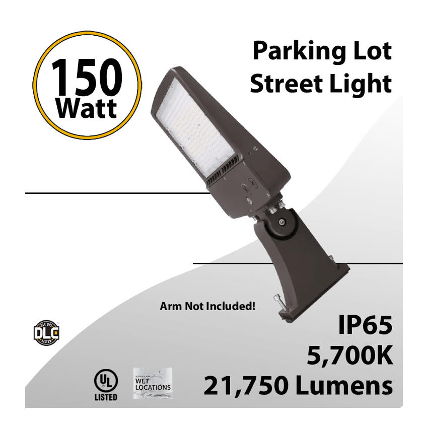 150W LED Shoebox Area Light | 5700K Outdoor LED Parking Lot Light