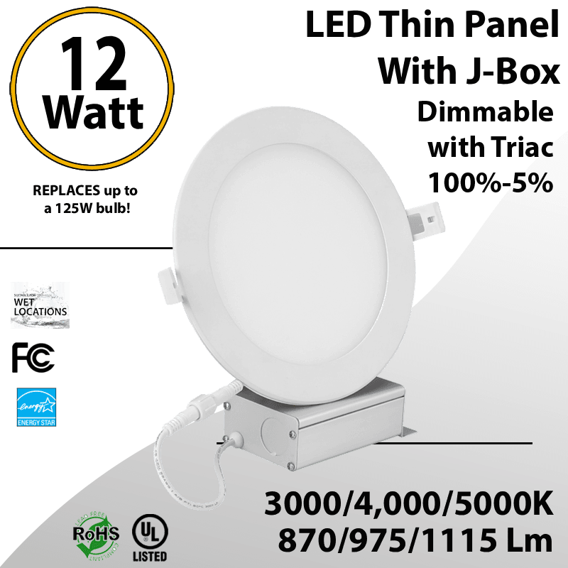Recessed Lighting Ultra Thin LED Panel 6" 12W CCT Tunable