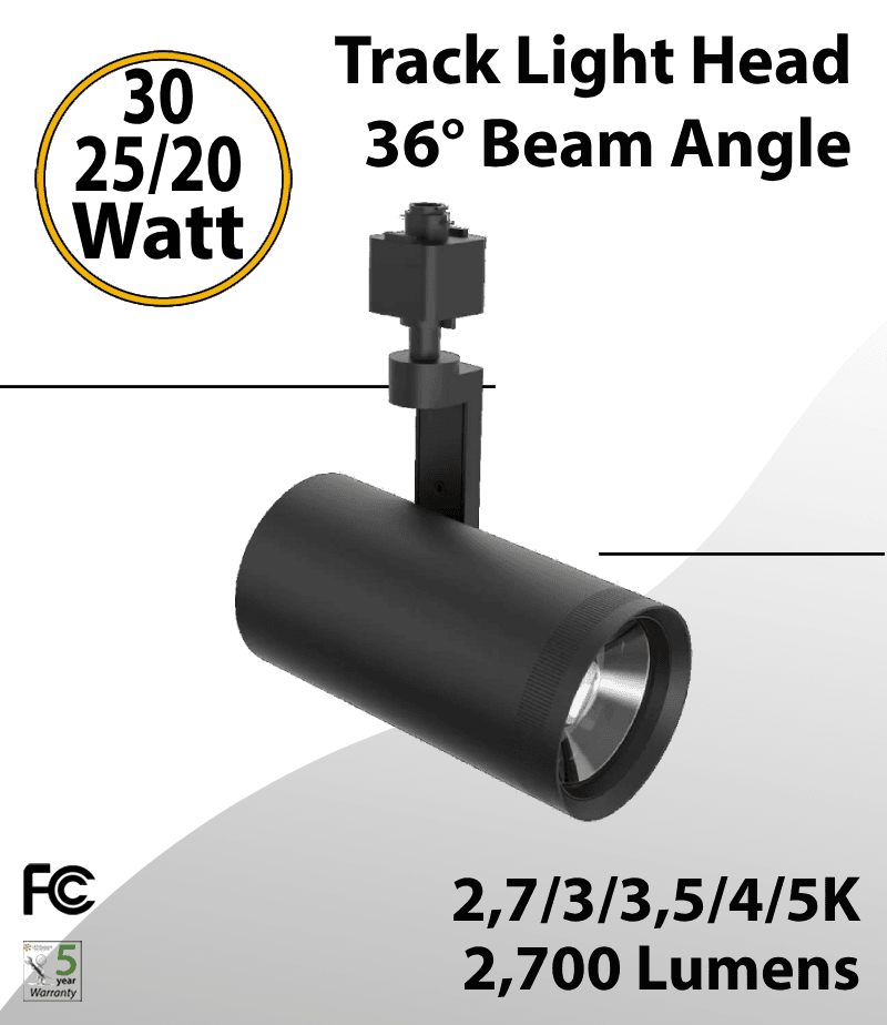 Track light Head 30/25/20W Black 36° 27/30/35/40/50K 2700Lm